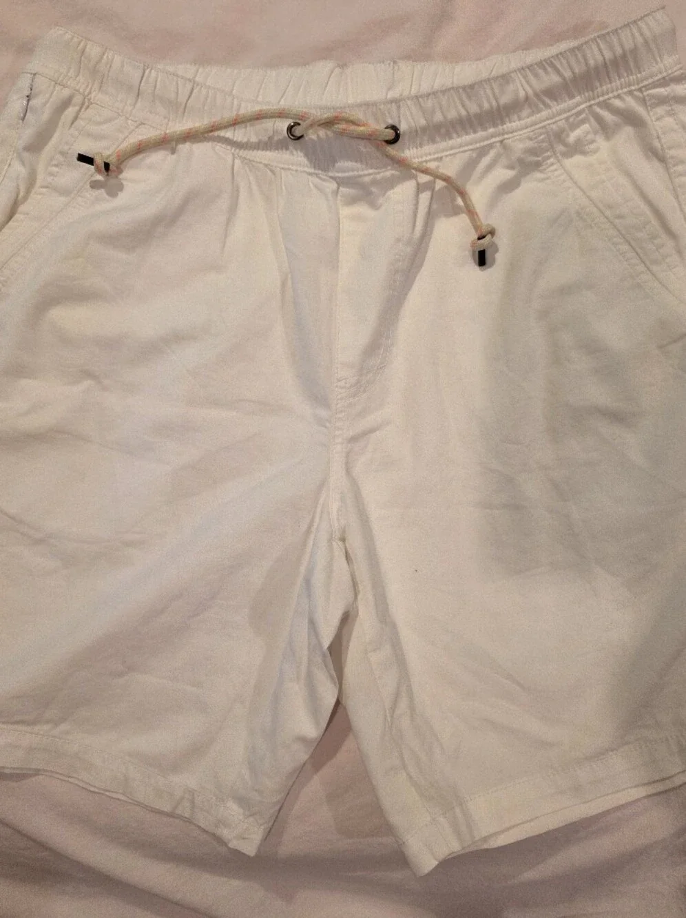 Men's Lightweight Cream Drawstring Chino Shorts